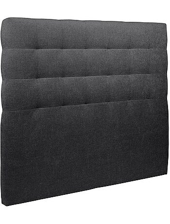 Lit coffre avec tête de lit capitonnée Tissu