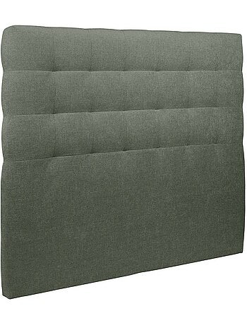 Lit coffre avec tête de lit capitonnée Tissu