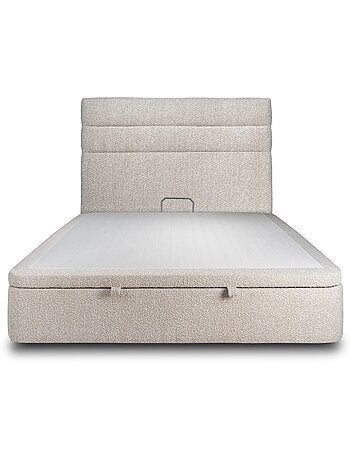 Lit coffre avec tête de lit lignes Bouclette