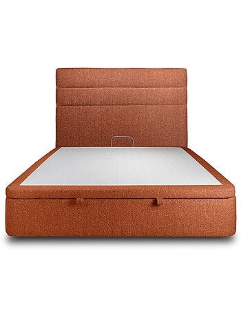 Lit coffre avec tête de lit lignes Bouclette