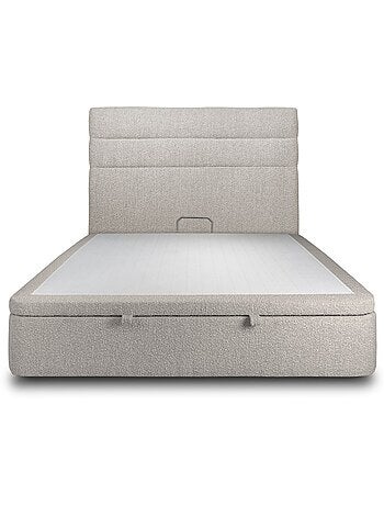 Lit coffre avec tête de lit lignes Bouclette