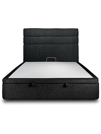 Lit coffre avec tête de lit lignes Bouclette