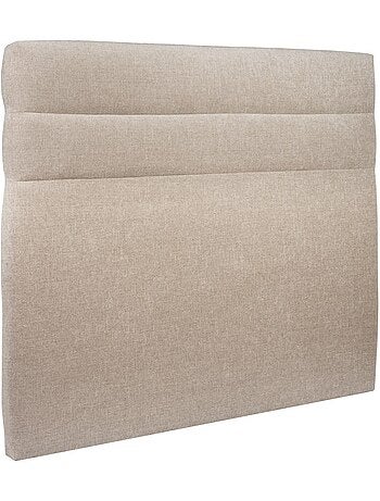 Lit coffre avec tête de lit lignes Tissu