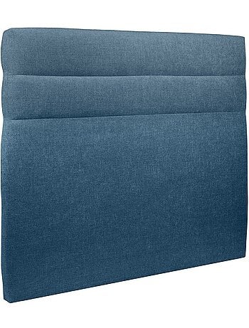 Lit coffre avec tête de lit lignes Tissu