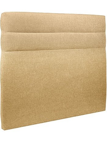 Lit coffre avec tête de lit lignes Tissu