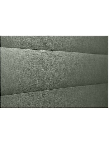 Lit coffre avec tête de lit lignes Tissu