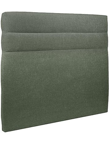 Lit coffre avec tête de lit lignes Tissu