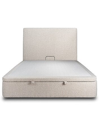 Lit coffre avec tête de lit tapissier Bouclette