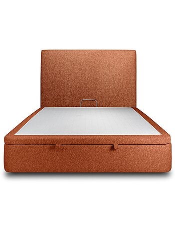 Lit coffre avec tête de lit tapissier Bouclette