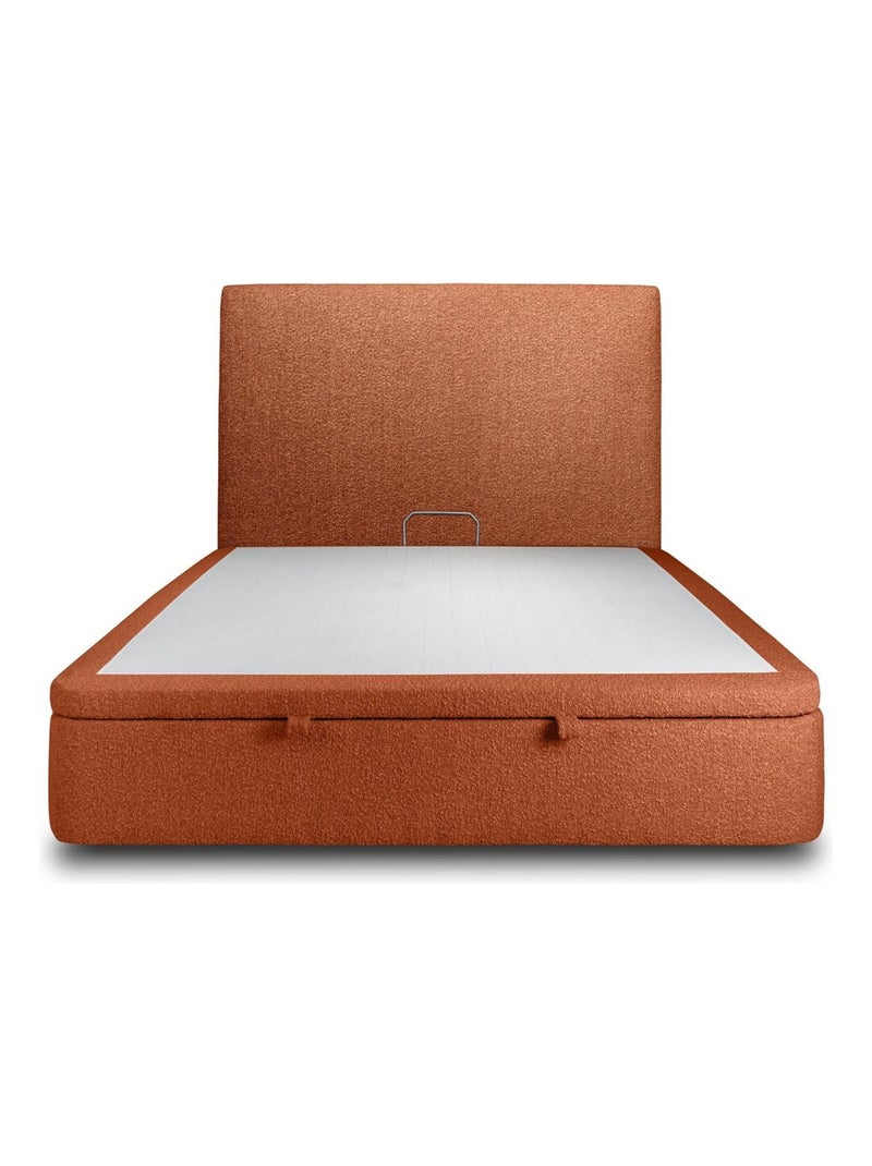 Lit coffre avec tête de lit tapissier Bouclette Cuivre - Kiabi