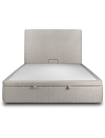 Lit coffre avec tête de lit tapissier Bouclette