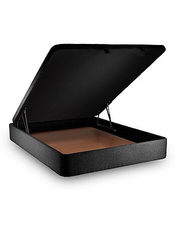 Lit coffre avec tête de lit tapissier Bouclette