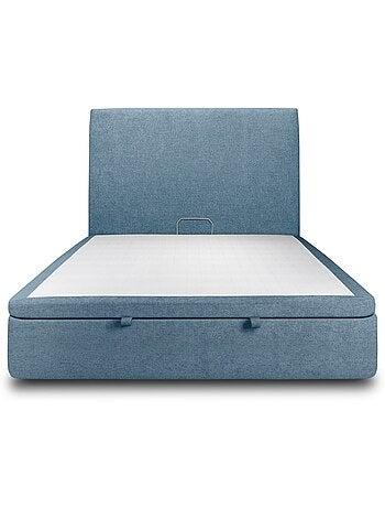 Lit coffre avec tête de lit tapissier Tissu