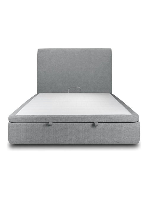 Lit coffre avec tête de lit tapissier Tissu - Kiabi