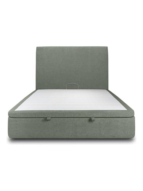 Lit coffre avec tête de lit tapissier Tissu - Kiabi