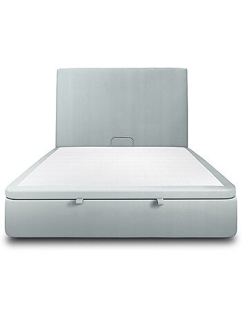 Lit coffre avec tête de lit tapissier Velours