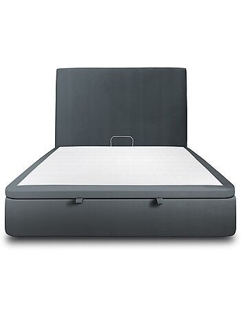 Lit coffre avec tête de lit tapissier Velours