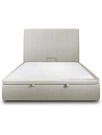 Lit coffre avec tête de lit tapissier Velours