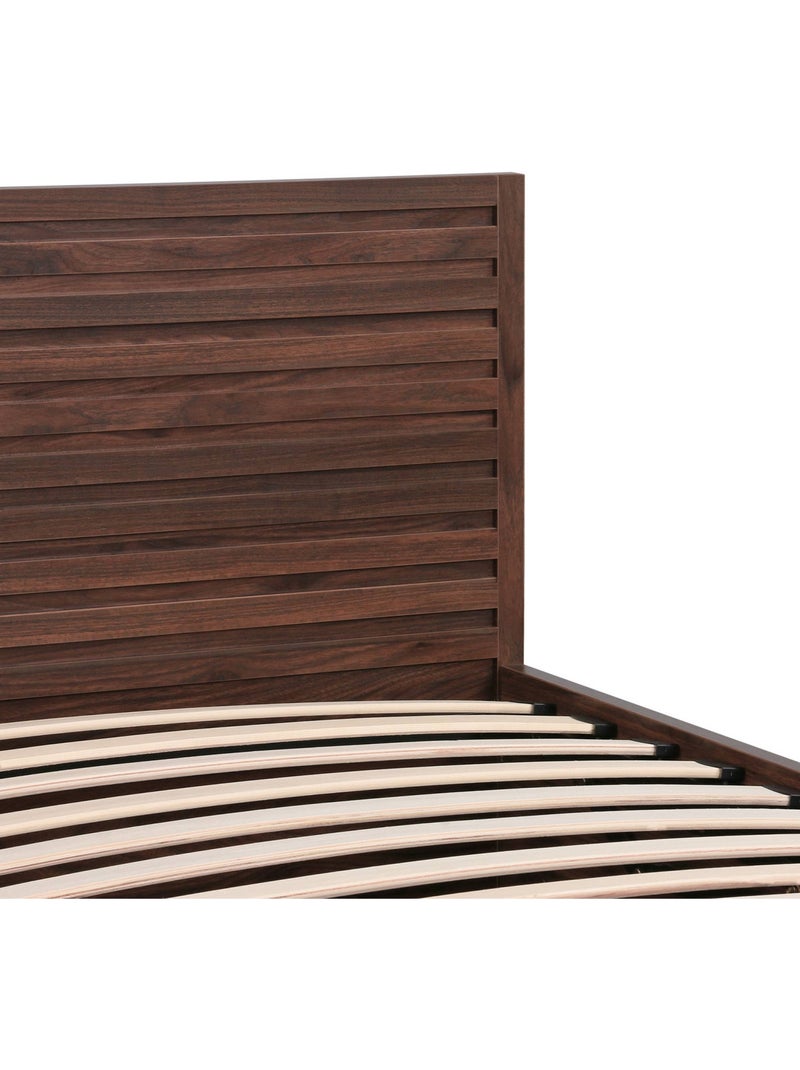 Lit coffre sommier à lattes et tête de lit 90x190cm décor bois Madere N/A - Kiabi