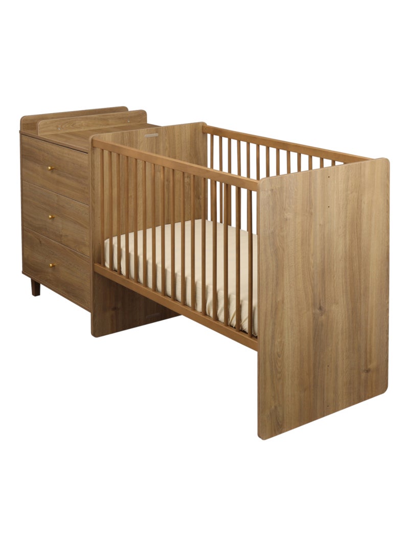 Lit combiné 120x60 évolutif en 90x190 - SAUTHON Marron - Kiabi