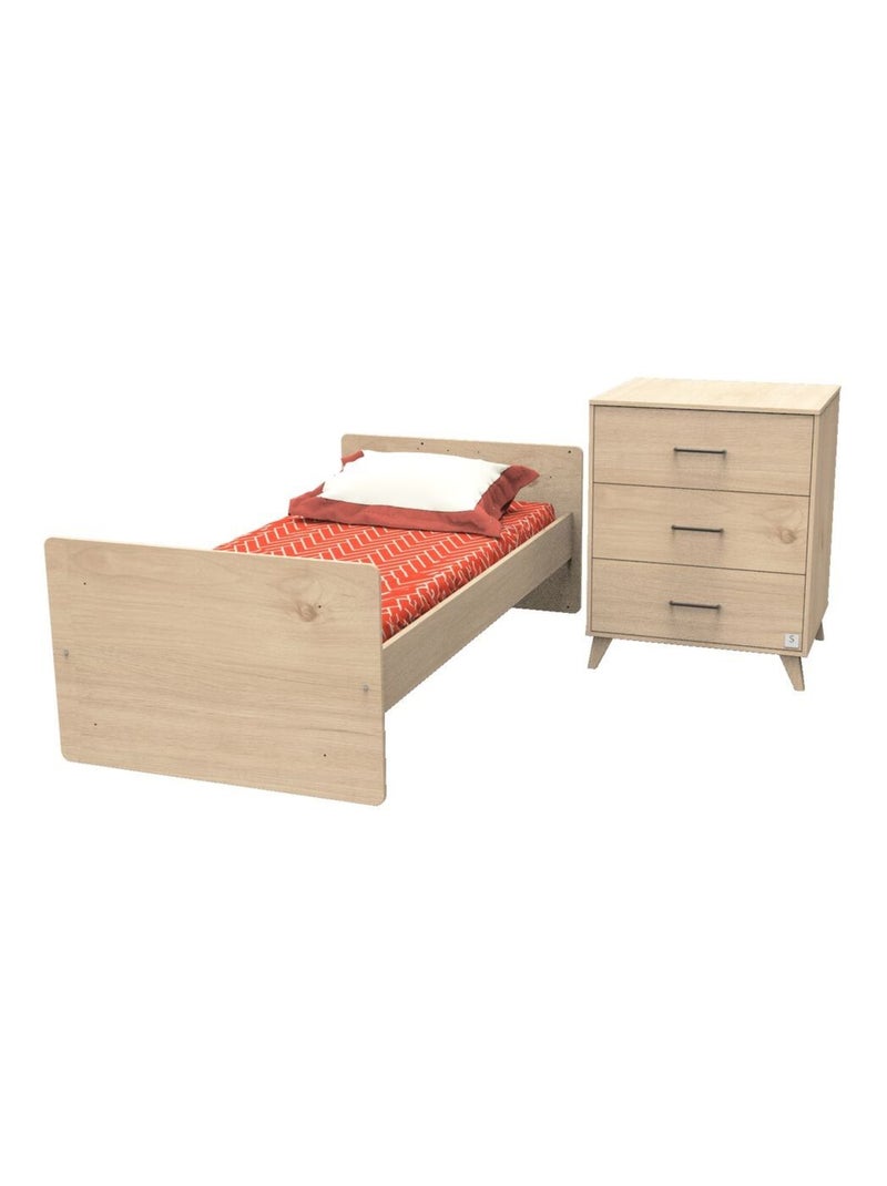 Lit combiné 120x60 évolutif en 90x190 Arty - SAUTHON Marron - Kiabi