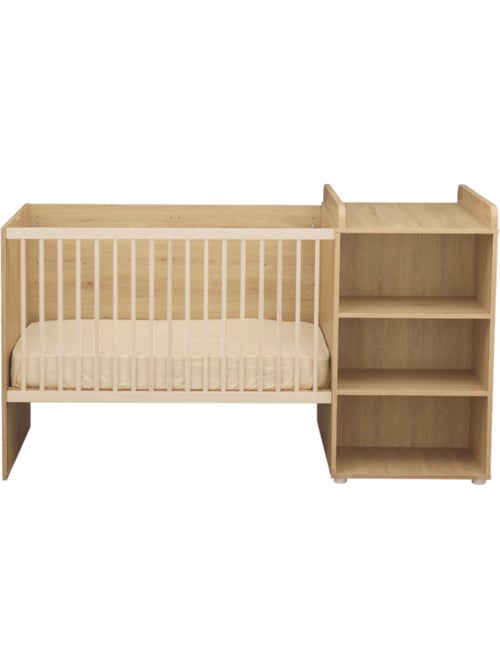 Lit combiné 60x120 évolutif en 90x190 décor bois hêtre - SAUTHON - Kiabi