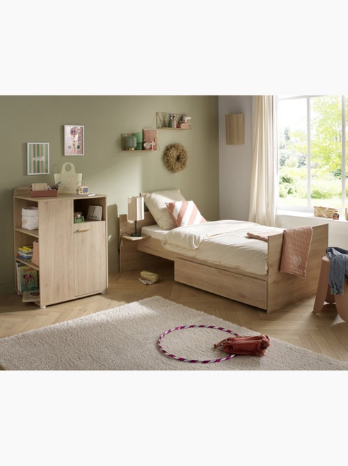 Lit combiné 60x120 évolutif en 90x190 décor bois hêtre - SAUTHON - Kiabi