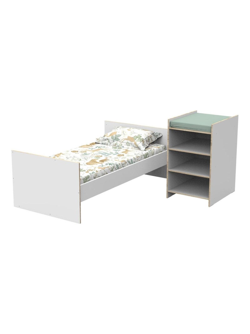 Lit combiné évolutif en bois - BABYPRICE Blanc Marron - Kiabi