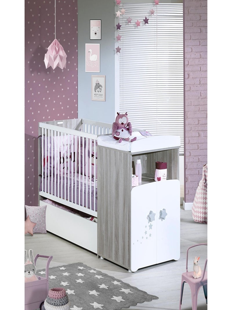 Lit combiné évolutif en bois - Blanc - Kiabi