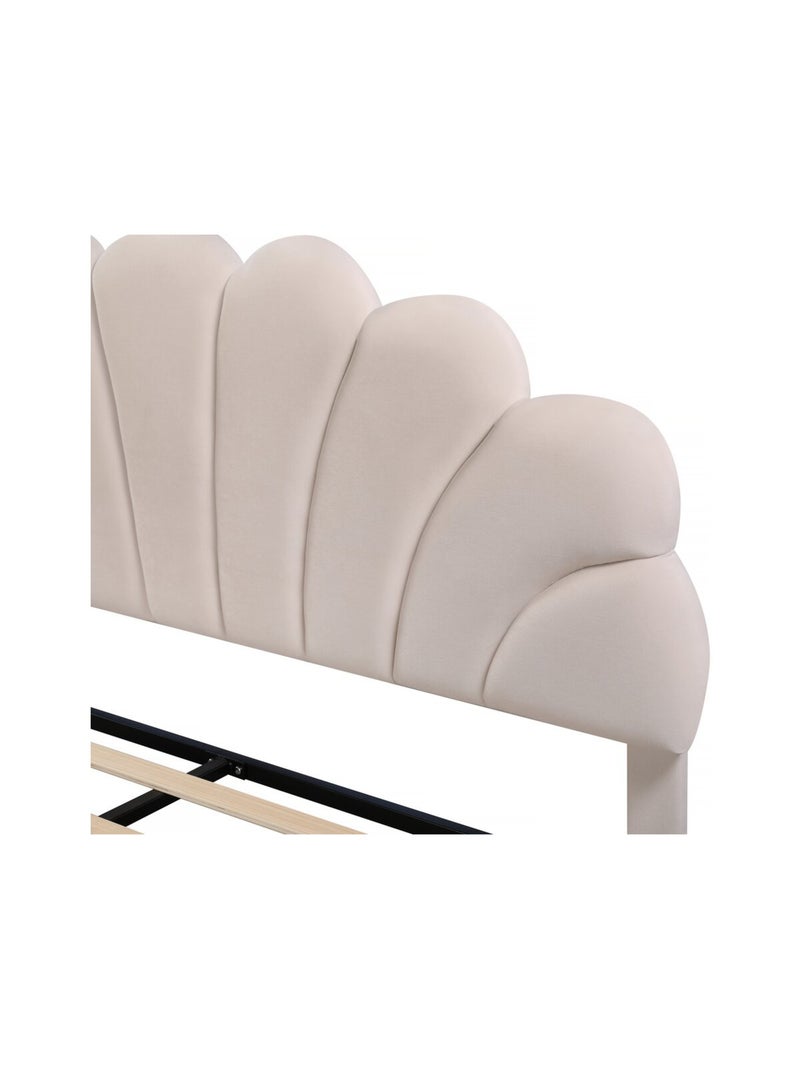 Lit coquillage en velours Beige - Kiabi