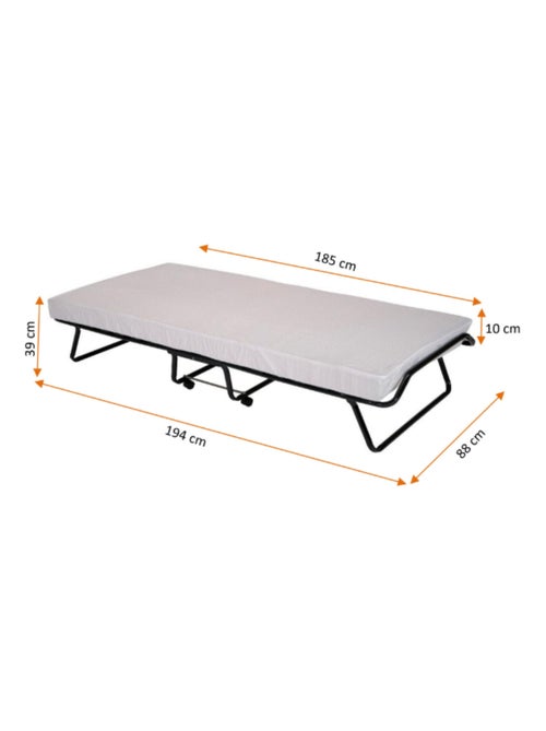 Lit d'appoint pliant avec matelas 10 cm - Kiabi