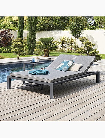 Lit de piscine double 5 positions inclinable en aluminium ÉVASION
