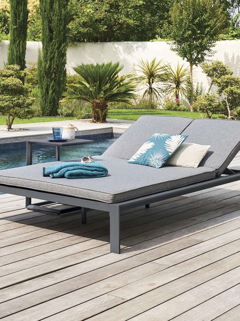 Lit de piscine double en aluminium EVASION Gris foncé - Kiabi