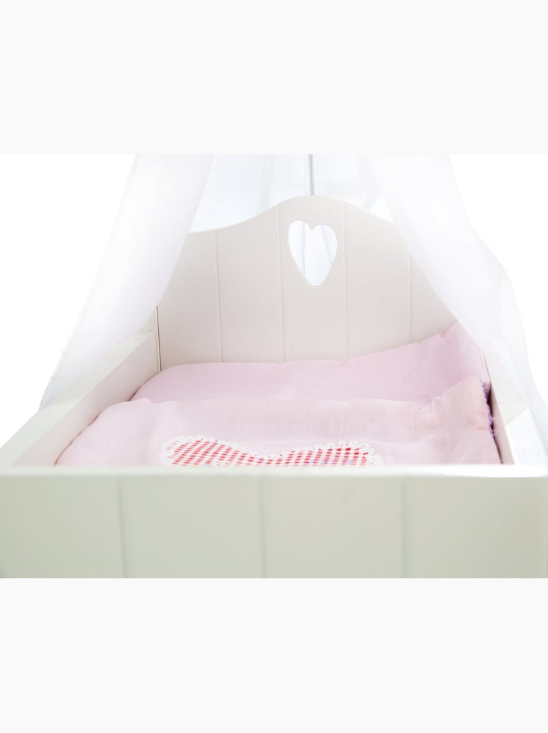 Lit de poupée avec literie complète 'Fienchen' ROBA Blanc Rose - Kiabi