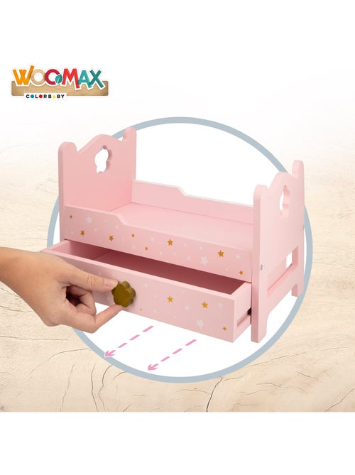 Lit de poupée en bois WOOMAX - Kiabi Lit de poupée en bois WOOMAX - Kiabi
