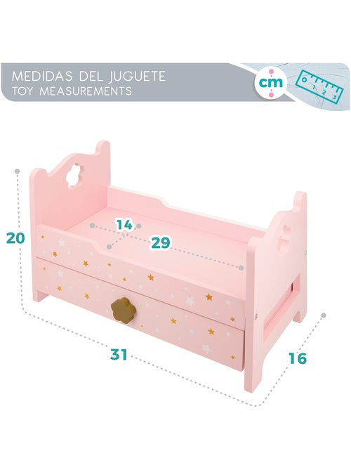 Lit de poupée en bois WOOMAX - Kiabi Lit de poupée en bois WOOMAX - Kiabi