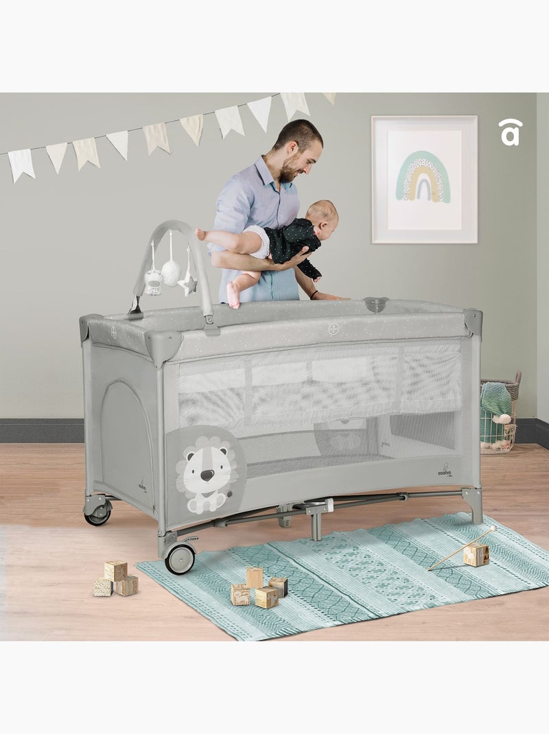 Lit de voyage Baby Lion Complete Duo Gris - Kiabi