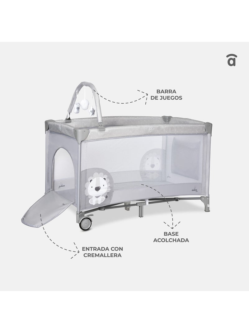 Lit de voyage Baby Lion Complete Duo Gris - Kiabi