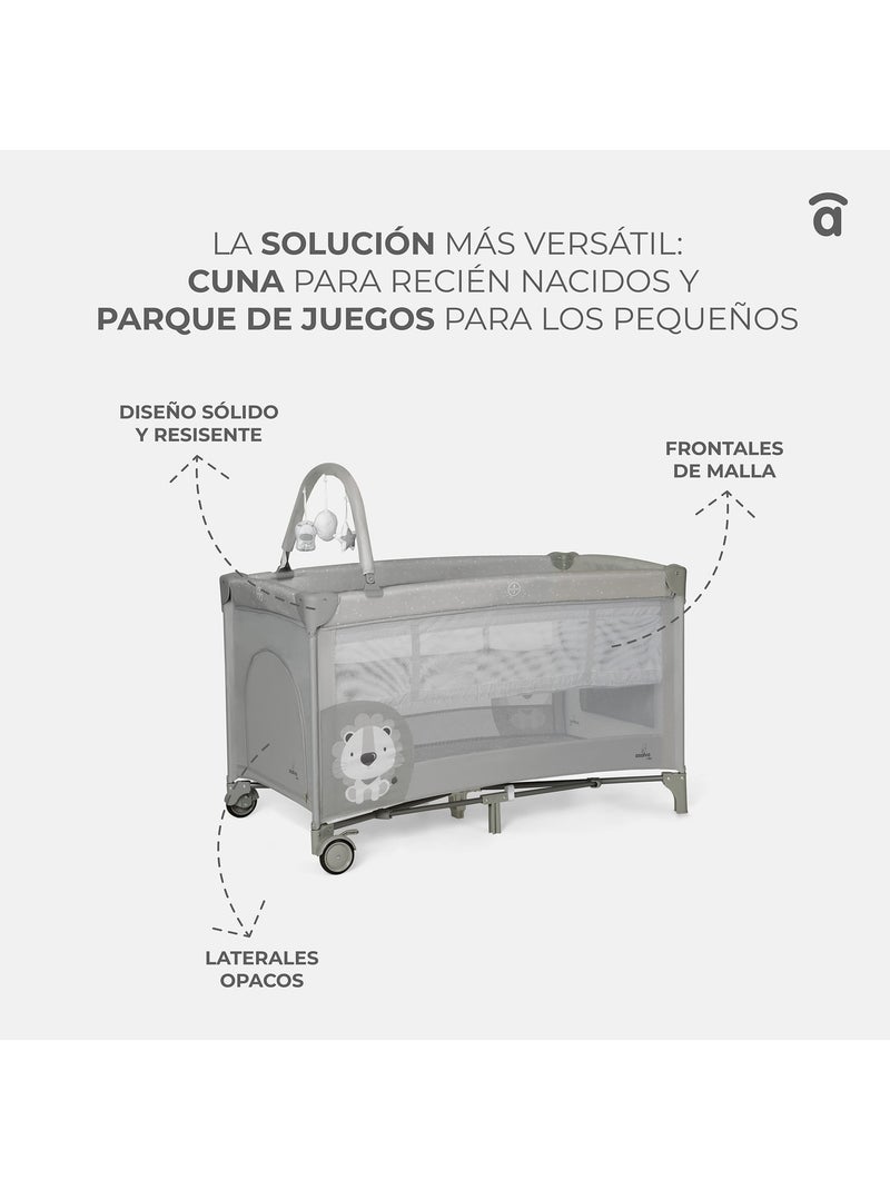 Lit de voyage Baby Lion Complete Duo Gris - Kiabi