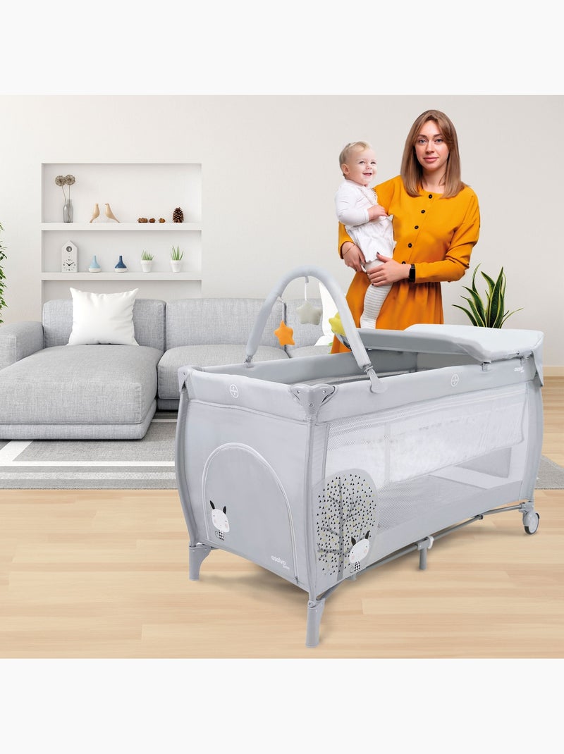 Lit de voyage Complet Nordic 18 Asalvo Gris - Kiabi