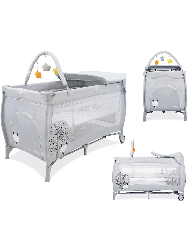 Lit de voyage Complet Nordic 18 Asalvo Gris - Kiabi