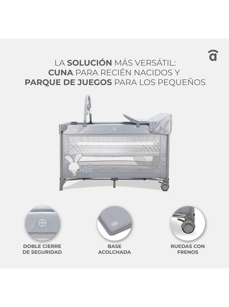 Lit de voyage Complet Nordic 18 Asalvo Gris - Kiabi
