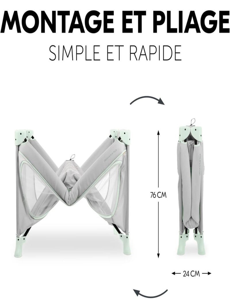 Lit de voyage Dream N Play Plus Menthe Gris - Kiabi