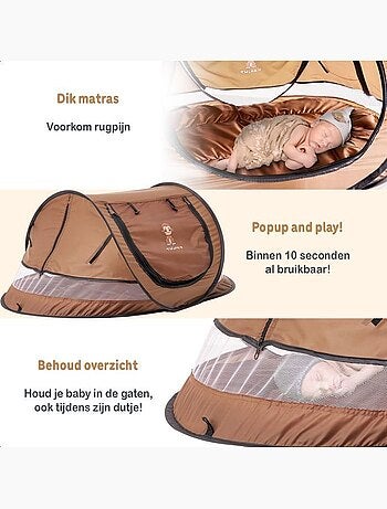 Lit de voyage enfant - tente pop-up nomade avec matelas - 107 x 65 x 45 cm - twinky