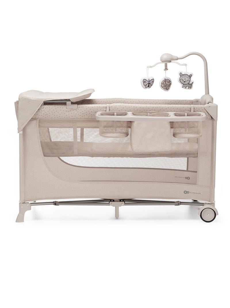 Lit de voyage et parc bébé pliable avec accessoires pratiques Beige argile - Kiabi
