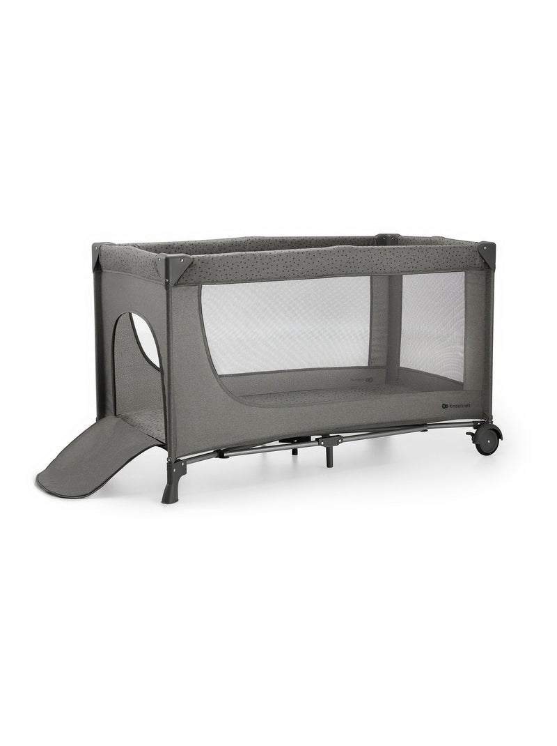 Lit de voyage et parc bébé pliable avec accessoires pratiques Gris - Kiabi