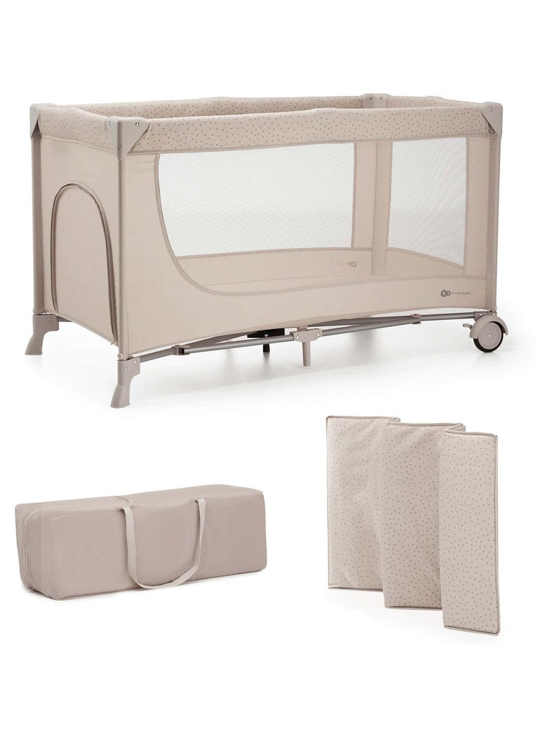 Lit de voyage pliant pour bebe parc securise et confort Beige - Kiabi