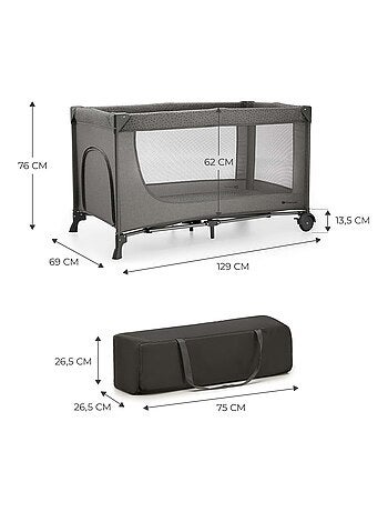 Lit de voyage et parc bébé pliable avec accessoires pratiques