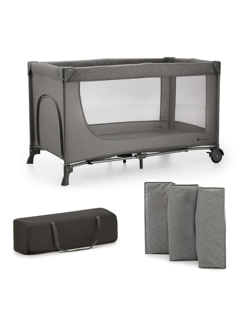 Lit de voyage pliant pour bebe parc securise et confort Gris foncé - Kiabi