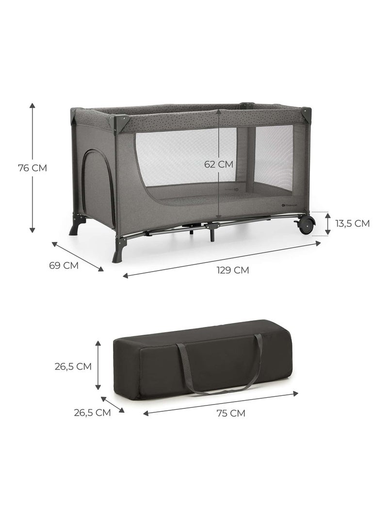Lit de voyage pliant pour bebe parc securise et confort Gris foncé - Kiabi